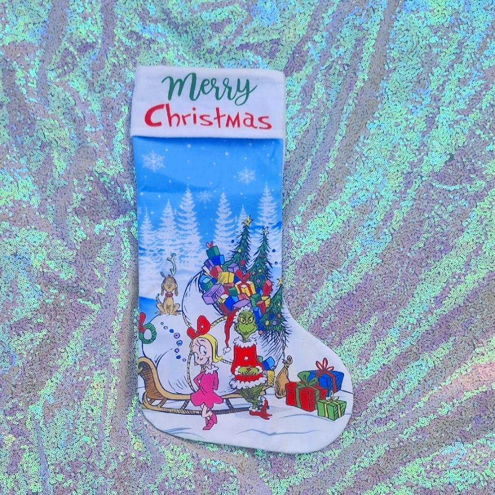Christmas Stocking with Grinch Design